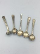 A selection of silver mustard spoons