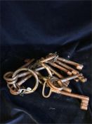 Three sets of cast iron keys