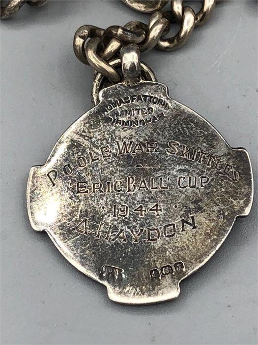 A hallmarked silver fob watch chain - Image 2 of 2