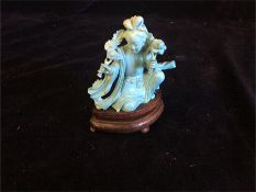 A Turquoise figure of a Chinese lady