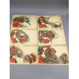 THE FIVE SENSES jester series 1624 Raphael Tuck & Sons Seeing, Smelling, Tasting, Feeling, Hearing.