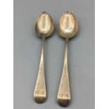 Pair of Georgian teaspoons