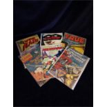 A selection of Vintage comics to include Aquaman and Aqualad, True FBI Adventures, Captain Flash