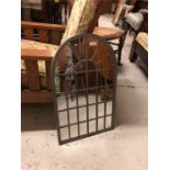 A small leaded glass mirror