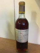 Bottle of 1958 Chateau D'Yquem Sauternes (Lur Saluces)