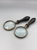 Two 2" plated magnifying glasses