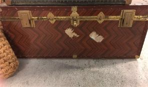 A large travel trunk