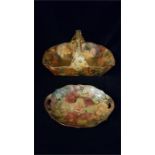 Two Antique Papier Mache items a fruit bowl and a bowl