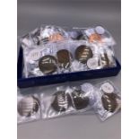 Plastic Tray box containing a collection of pennies, including early Victorian Bun Head