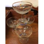 Four Babycham glasses