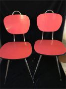 Pair of Red 1950's Bistro/Diner chairs