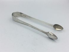 Sugar Tongs, hallmarked silver, possibly 1830, makers mark KCGS