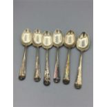 Six silver teaspoons HH & S Sheffield 1935
