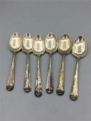 Six silver teaspoons HH & S Sheffield 1935