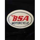 A cast Iron BSA sign