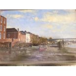 JAMES LONGUEVILLE (b.1942), Strand on The Green, oil on board, signed,, 20" x 30"