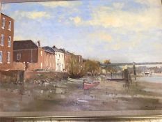 JAMES LONGUEVILLE (b.1942), Strand on The Green, oil on board, signed,, 20" x 30"