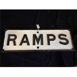 An Original cast iron railway sign 'RAMPS'