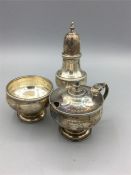 Silver cruet set hallmarked London 1907 TSC makers mark.