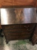 A Mahogany Bureau, two over three drawers.