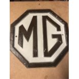 A Cast Iron MG sign