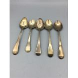 Five Assorted hallmarked silver spoons (69g)
