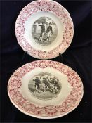 A pair of French plates, depicting military scenes.