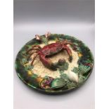 A Majolica Crab plate