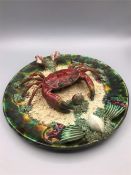 A Majolica Crab plate