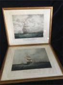 Outward Bound and Homeward Bound Tinted Etchings painted by S.Walters engraved by H.Papprill