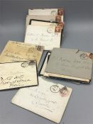 Twelve Victorian letters dated from 1875 to 1886 with stamped enelopes including penny reds and an