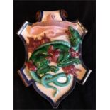 A Ceramic plaque with Dragon theme