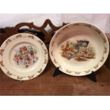 A Bunnykins bowl and plate with 1950's back stamp