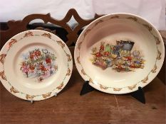 A Bunnykins bowl and plate with 1950's back stamp