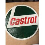 A Cast Iron Castrol sign