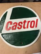 A Cast Iron Castrol sign