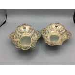 Pair of silver Bonbon dishes hallmarked Chester (119g) WN