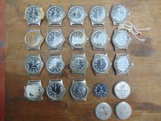 18 x Genuine British Army CWC quartz wrist watches which are suitable for spares or repairs