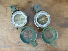 2 x Genuine British Army Stanley Prismatic Marching Compasses