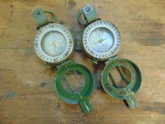 2 x Genuine British Army Stanley Prismatic Marching Compasses