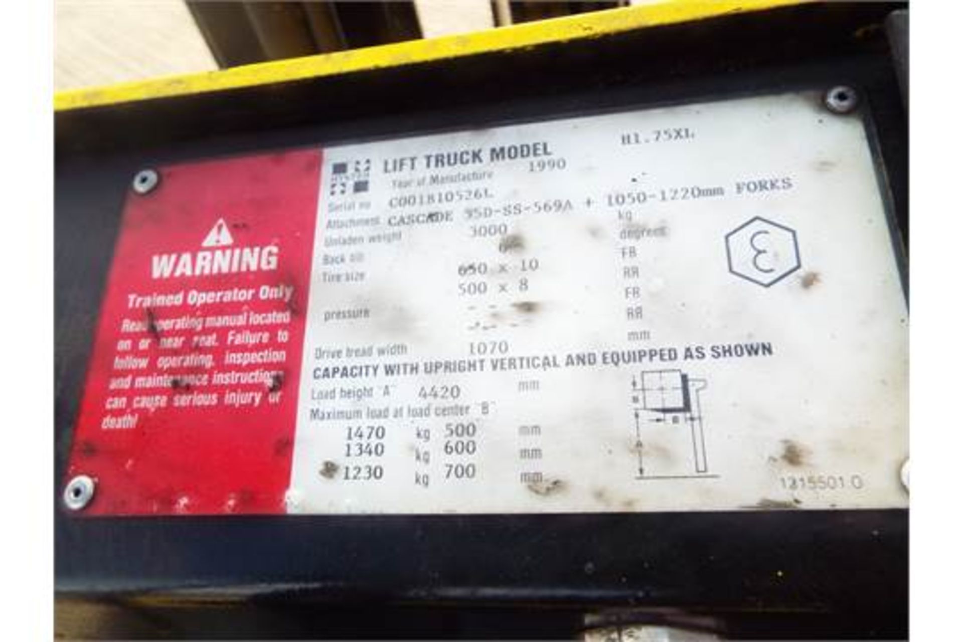 Hyster H1.75XL Counter Balance LPG Container Forklift - Image 16 of 19