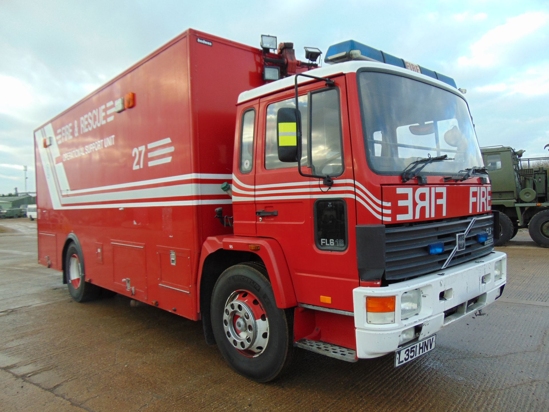 1993 Volvo FL6 18 4 x 2 Incident Response Unit complete with a 1000 Kg Tail Lift