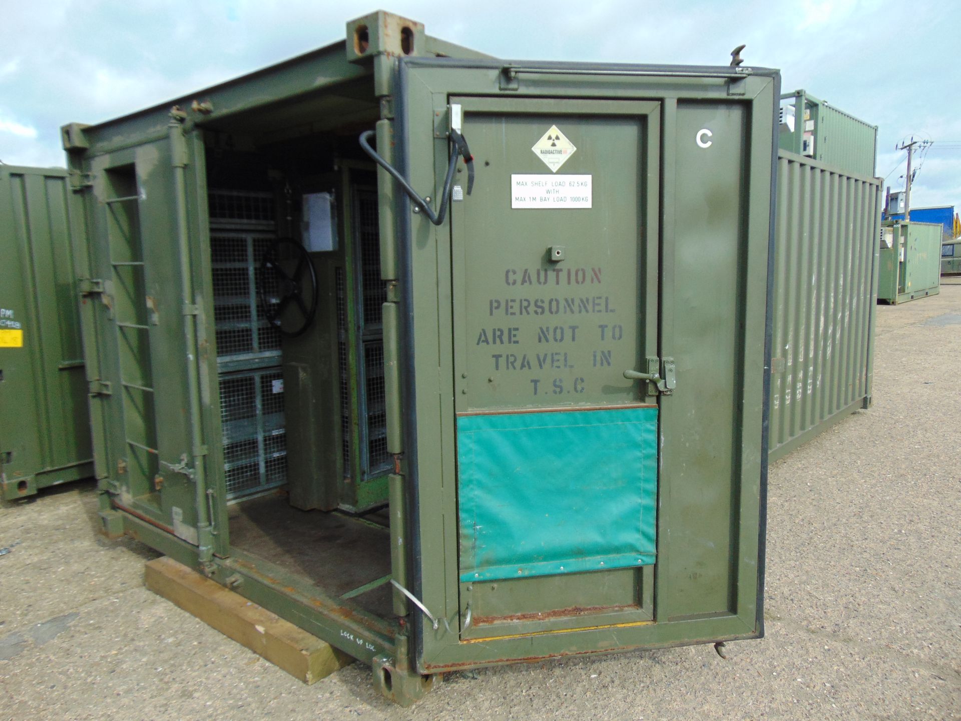 20ft ISO Shipping Container complete with fitted internal roller racking storage system