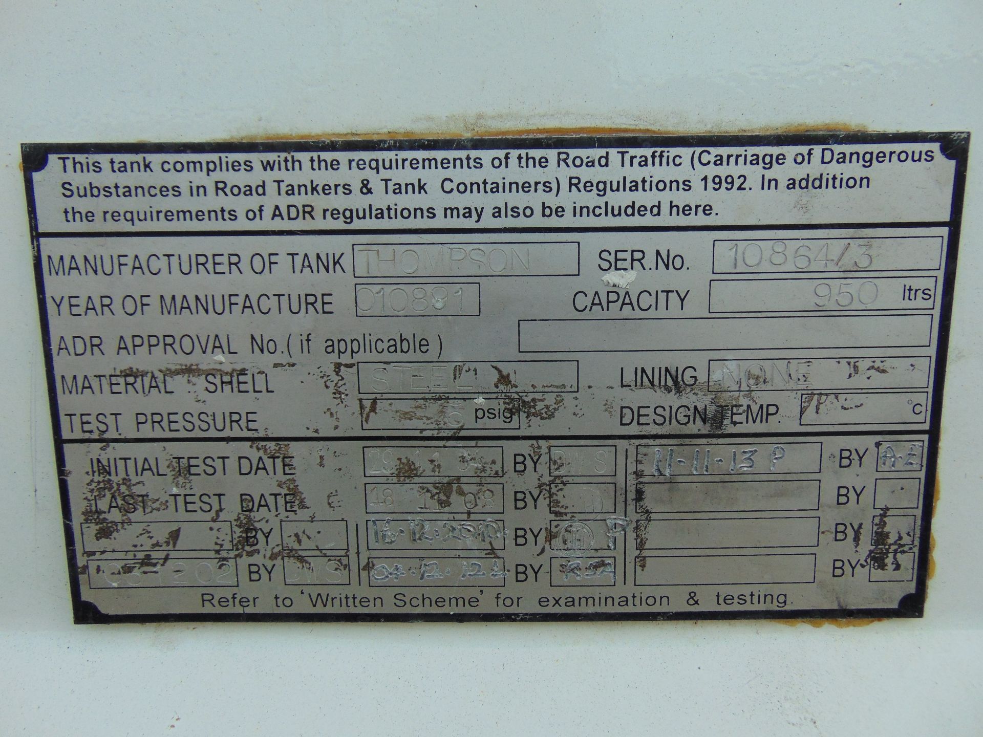 Thompson Twin Axle 950ltr Refuelling Trailer - Image 18 of 19