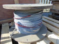 Drum of Approx 300m x 7mm Wire Rope complete with Becket Loops