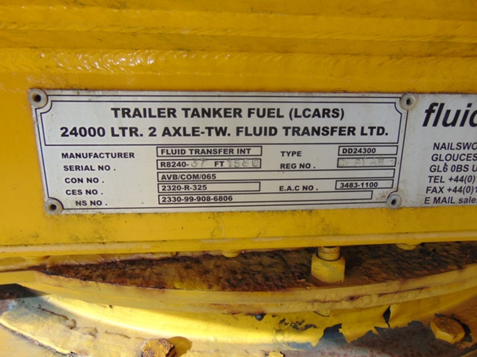 24000 Ltr Twin Axle Fluid Transfer Tanker Trailer - Image 9 of 10