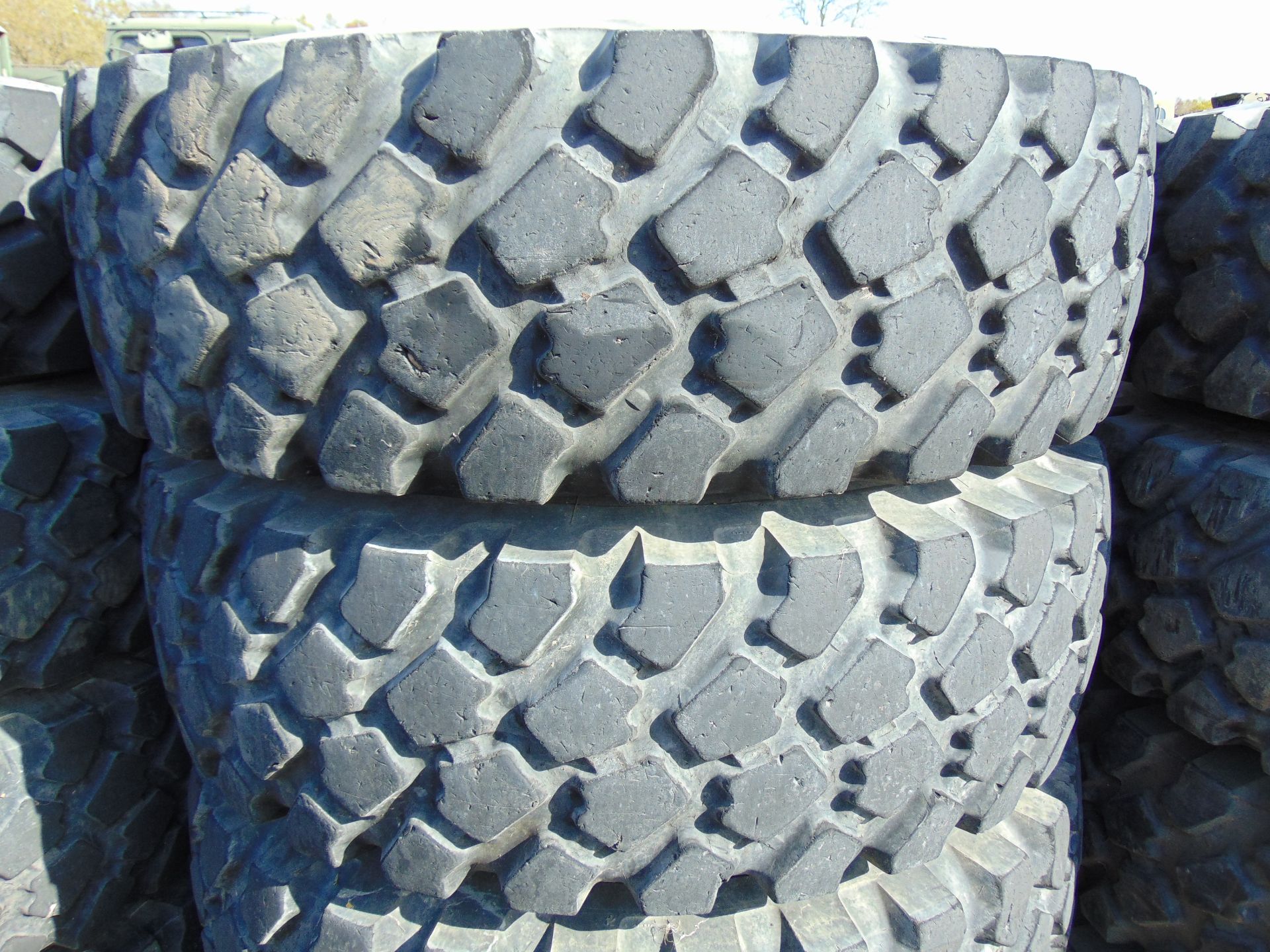 4 x Michelin 14.00 R20 XZL Tyres with 10 Stud Rims - Image 3 of 6