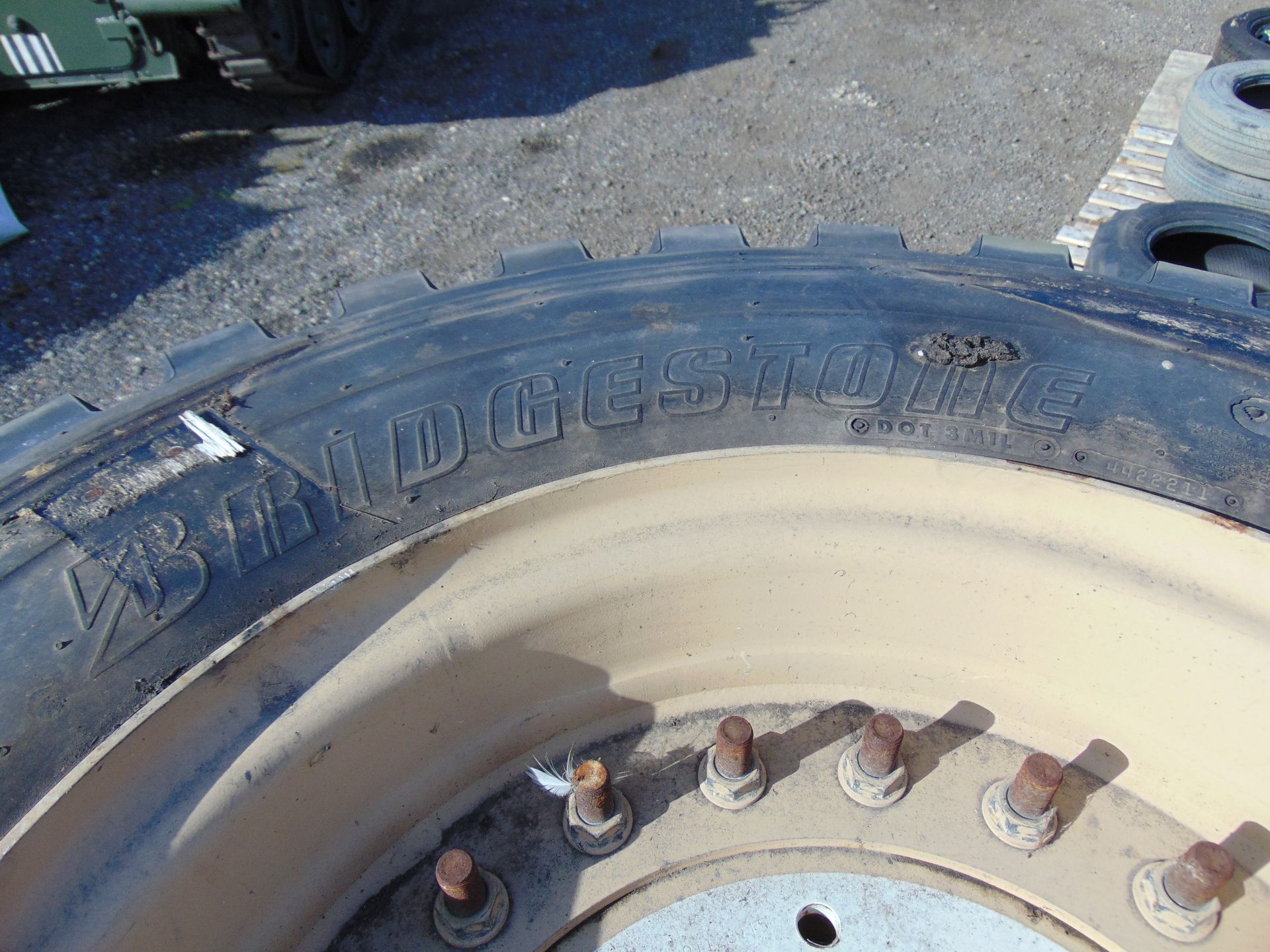 4 x Bridgestone V-Steel G-Traction 445/80 R25 Tyres with 10 Stud Rims - Image 3 of 8