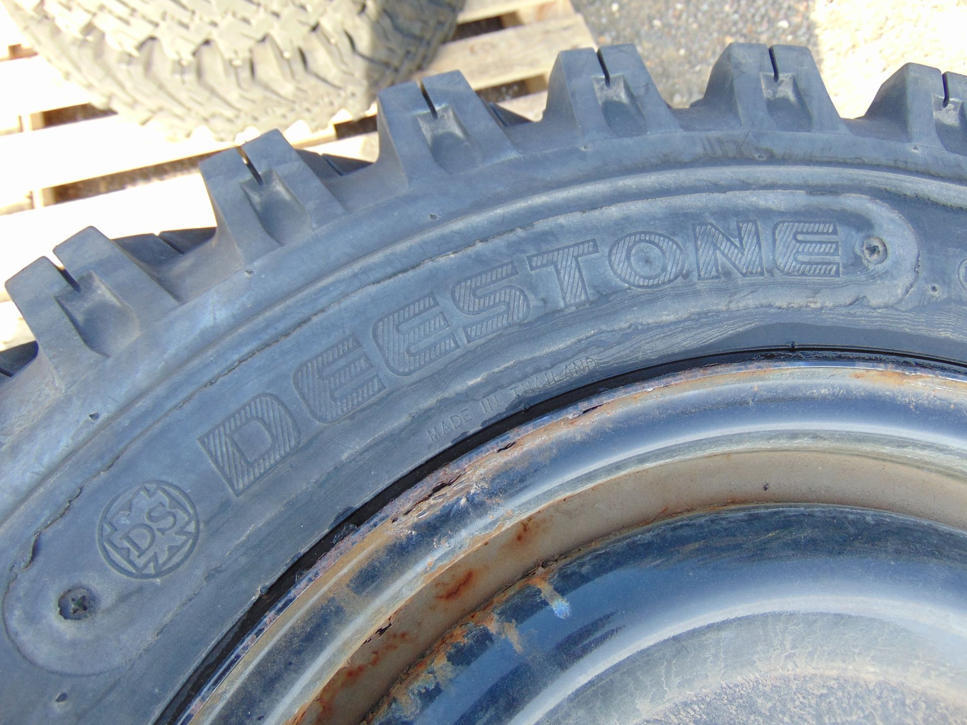 4 x Deestone Extra Traction 6.00-16 Tyres with 5 Stud Rims - Image 4 of 7
