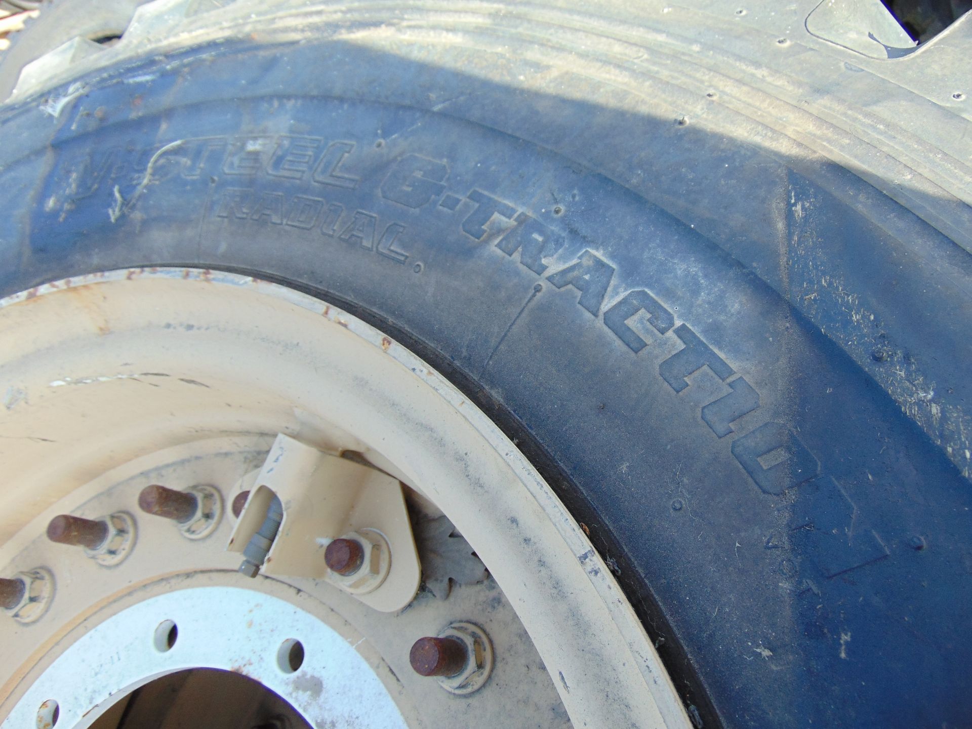 4 x Bridgestone V-Steel G-Traction 445/80 R25 Tyres with 10 Stud Rims - Image 5 of 8